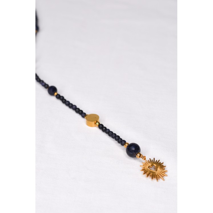 Collier LYA - Pendentif Plume en Amazonite