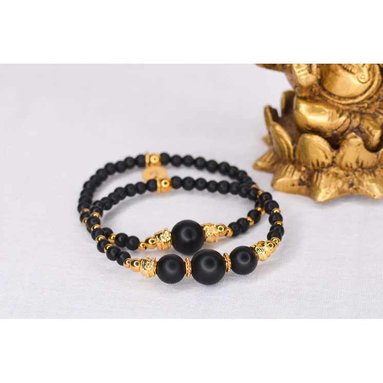 Bracelet EMY 1B Onyx Noir Mat 45€ | Pierre Protection Ancrage
