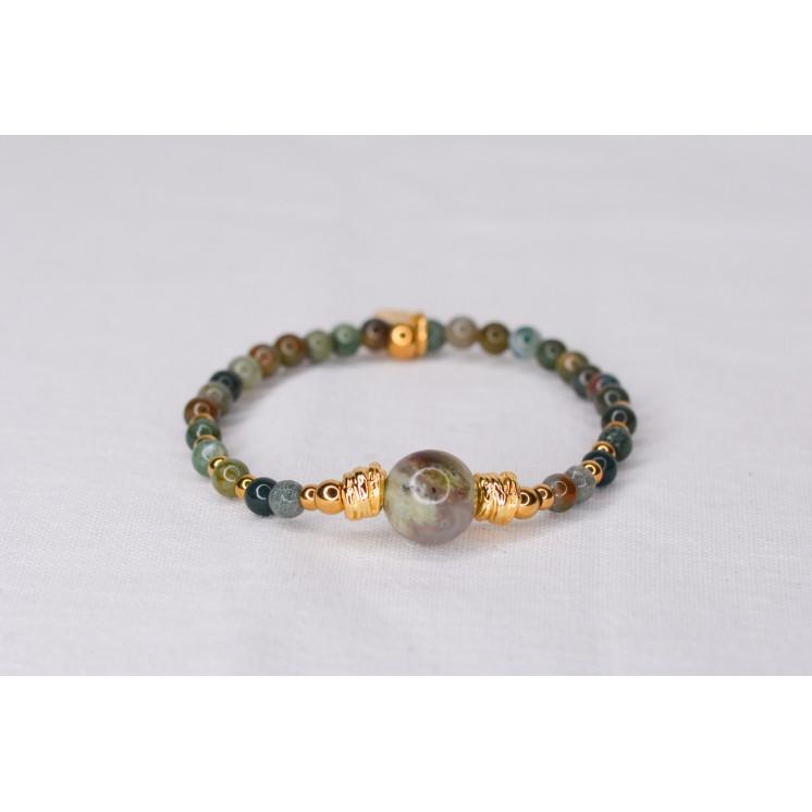 Bracelet EMY 1B Agate Indienne | Pierre Équilibre Sérénité
