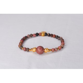 Bracelet EMY 1B Rhodonite Rose | Pierre Amour Compassion