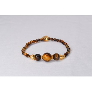 Bracelet EMY 3B Œil de Tigre | Pierre Confiance Protection