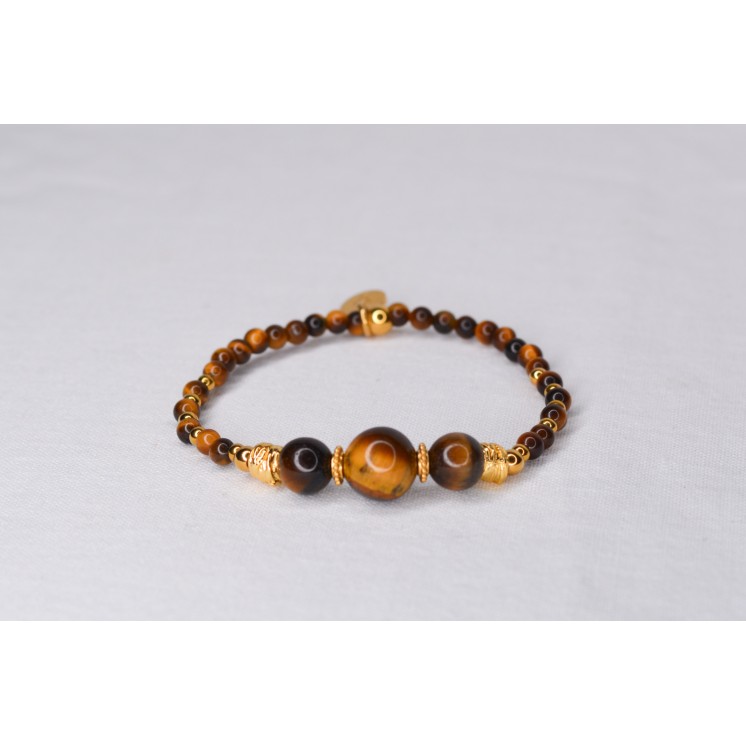 Bracelet EMY 3B Œil de Tigre | Pierre Confiance Protection