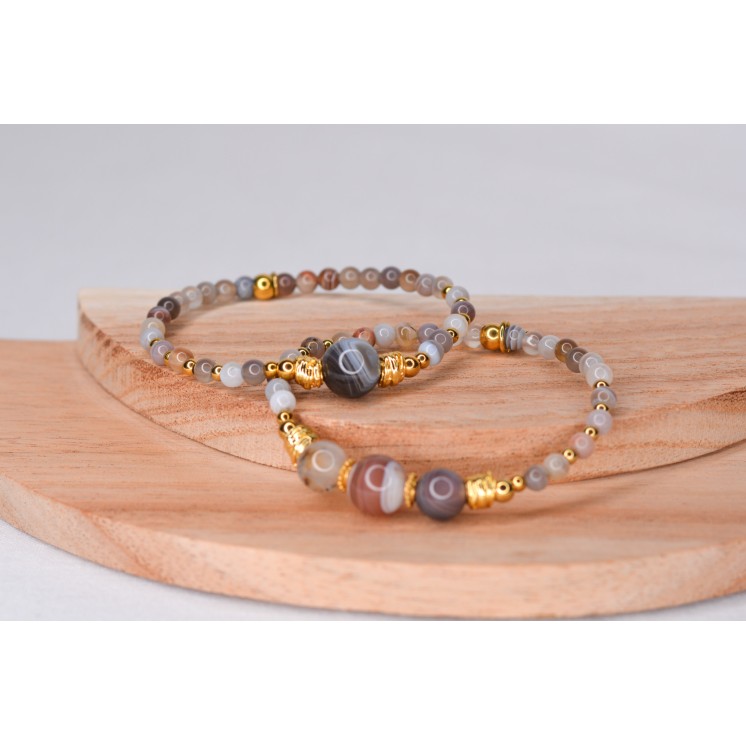 Bracelet EMY 3B Agate Botswana | Pierre Réconfort Stabilité