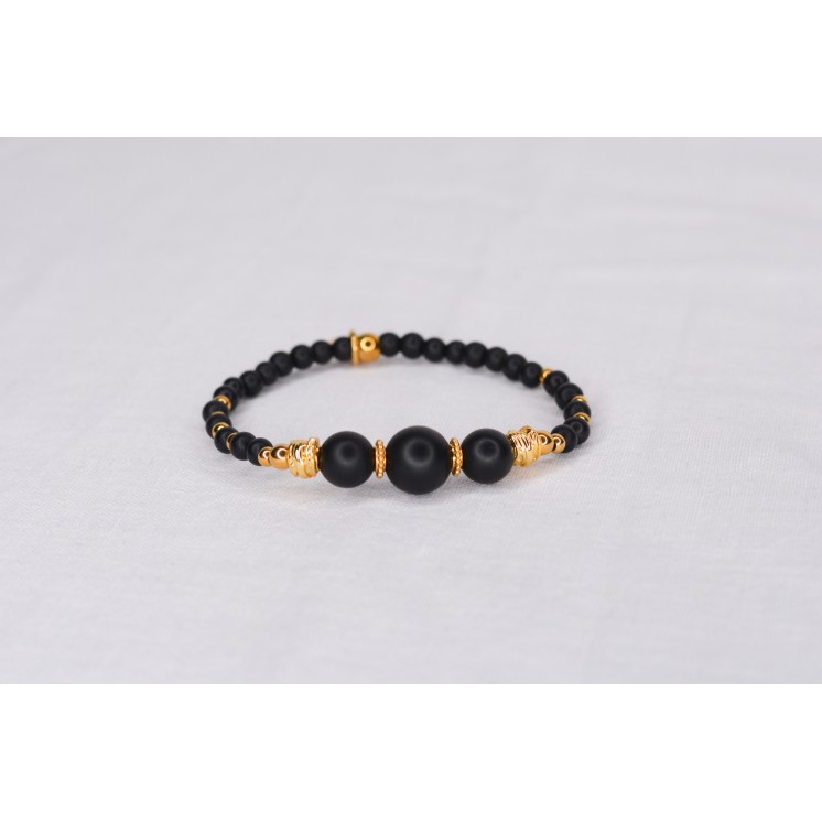 Bracelet EMY 3B Onyx Noir Mat