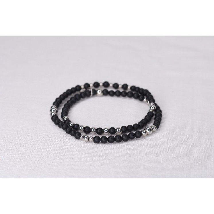 Bracelet LINA Double Onyx Mat