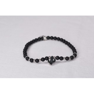 Bracelet LINA Simple Onyx Mat - Motif Cactus