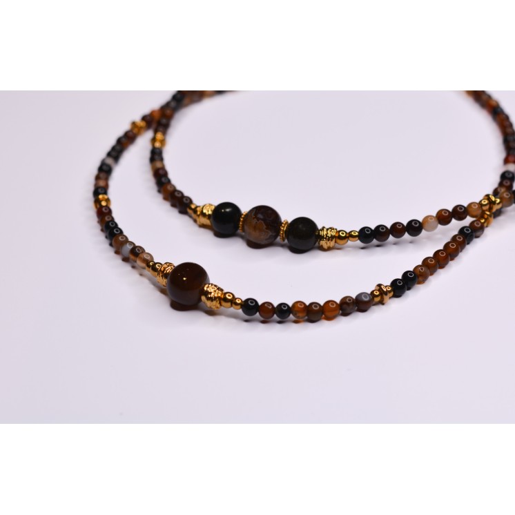 Collier EMY 1B Agate Marron