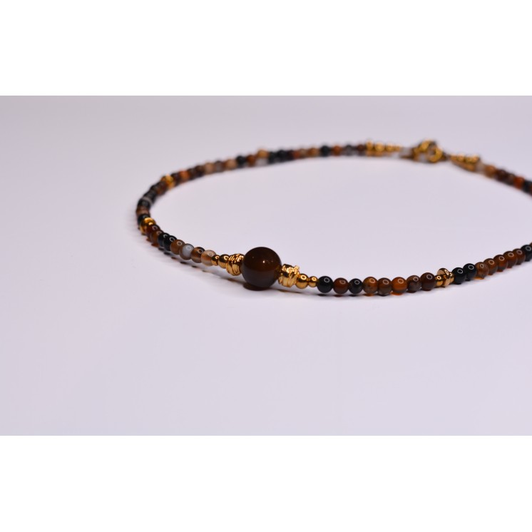Collier EMY 1B Agate Marron