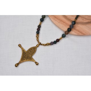 COLLECTION ETHNIQUE - Croix Touarègue AGATE INDIENNE