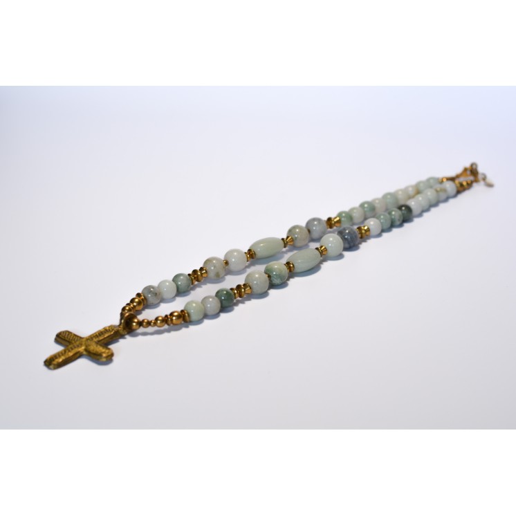 Collier ethnique- Croix - Petit modèle - Jade de Birmanie