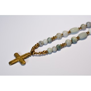 Collier ethnique- Croix - Petit modèle - Jade de Birmanie