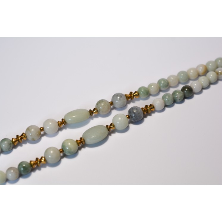 Collier ethnique- Croix - Petit modèle - Jade de Birmanie