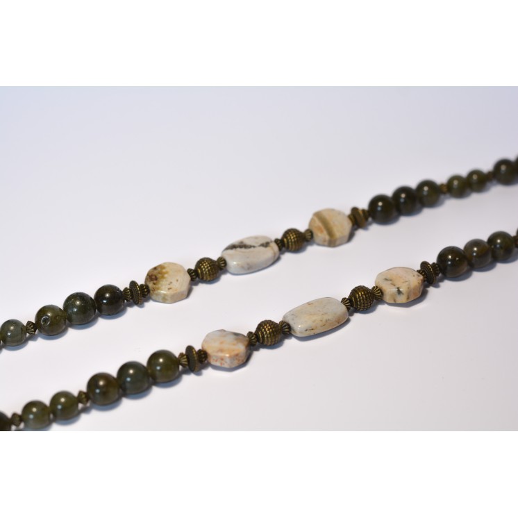 Collection Ethnique -ÉLÉPHANT GM LABRADORITE KAKI