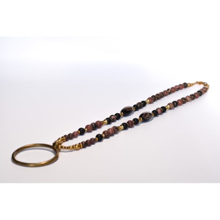 Collection Ethnique - AMELIE RHODONITE - ONYX NOIR MAT