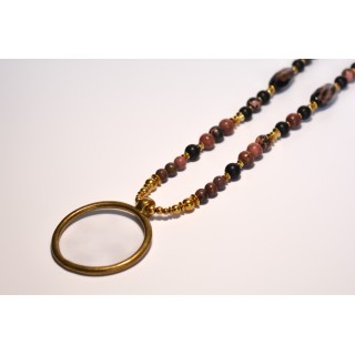 Collection Ethnique - AMELIE RHODONITE - ONYX NOIR MAT