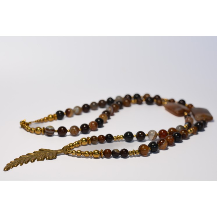 Collection Ethnique - PLUME AGATE MARRON