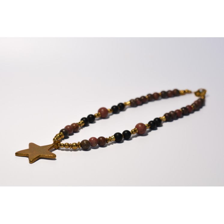 Collection Ethnique - ETOILE RHODONITE ET ONYX MAT