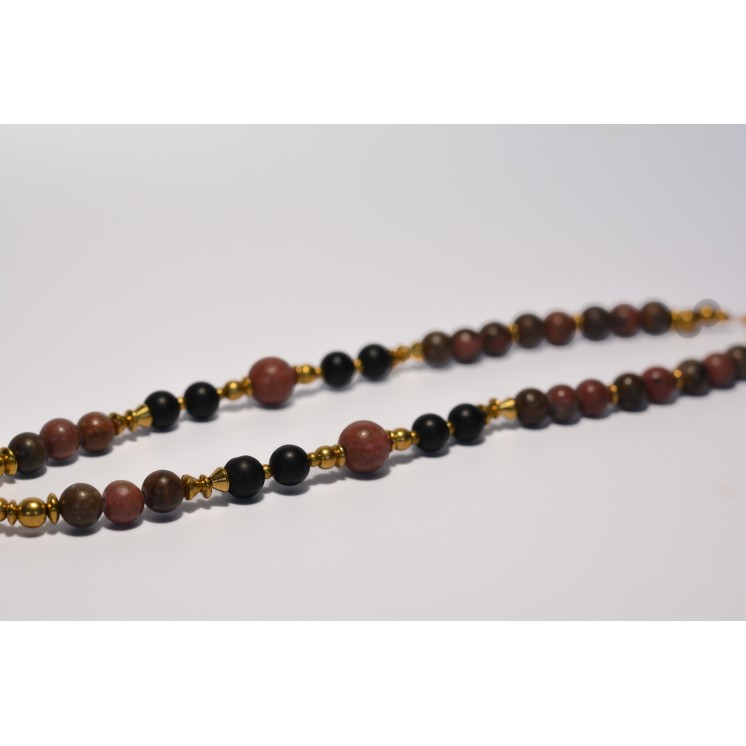 Collection Ethnique - ETOILE RHODONITE ET ONYX MAT