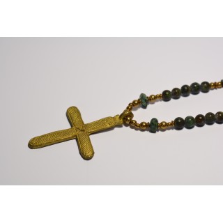 Collection Ethnique - CROIX COPTE ETHIOPIE GM TURQUOISE AFRICAINE