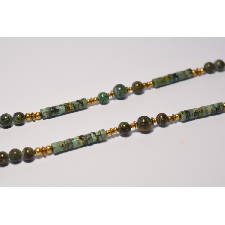 Collection Ethnique - CROIX COPTE ETHIOPIE GM TURQUOISE AFRICAINE