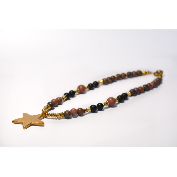 Collection Ethnique - ETOILE RHODONITE ET ONYX MAT