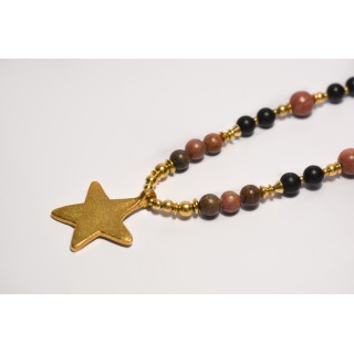 Collection Ethnique - ETOILE RHODONITE ET ONYX MAT