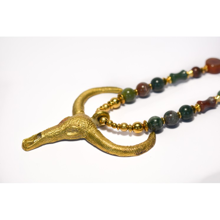 Collection Ethnique - TÊTE DE BUFFLE AGATE INDIENNE