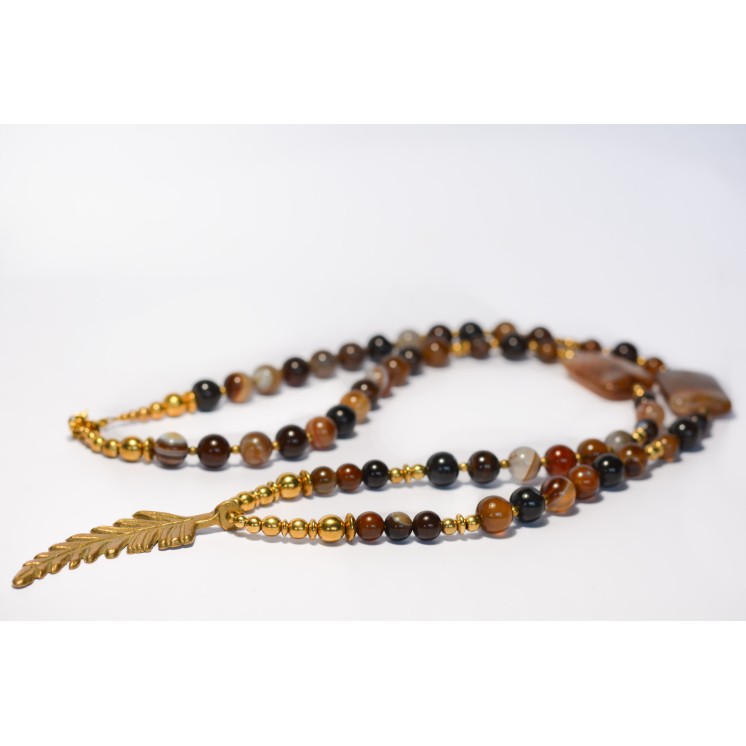 Collection Ethnique - PLUME AGATE MARRON