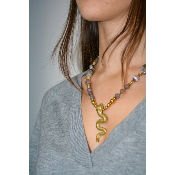 Collection Ethnique - SERPENT AGATE BOTSWANA