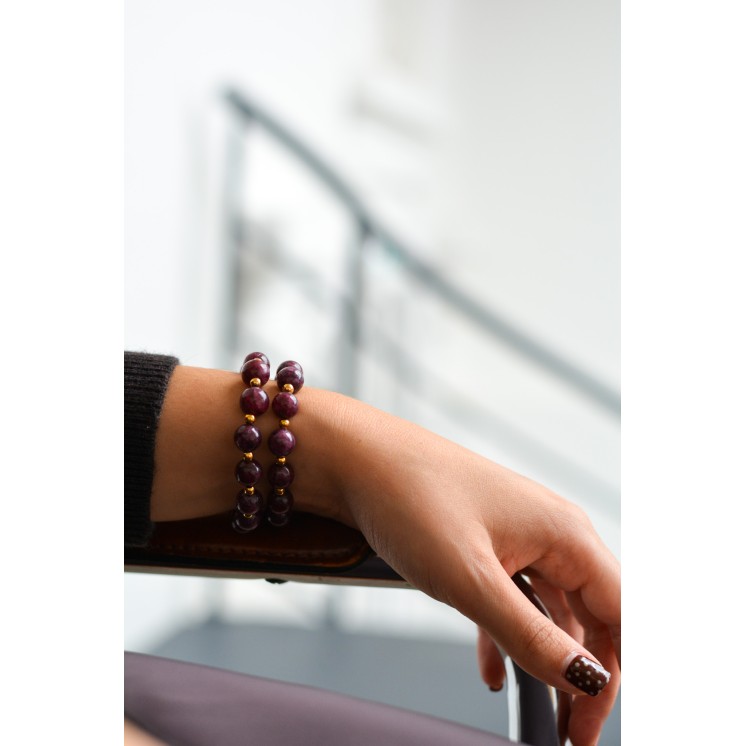 Bracelet LORI  - Grenat - 8mm