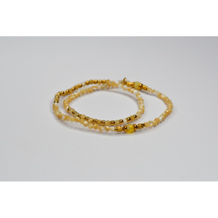 Bracelet ROSE Double Perles de Coquillage