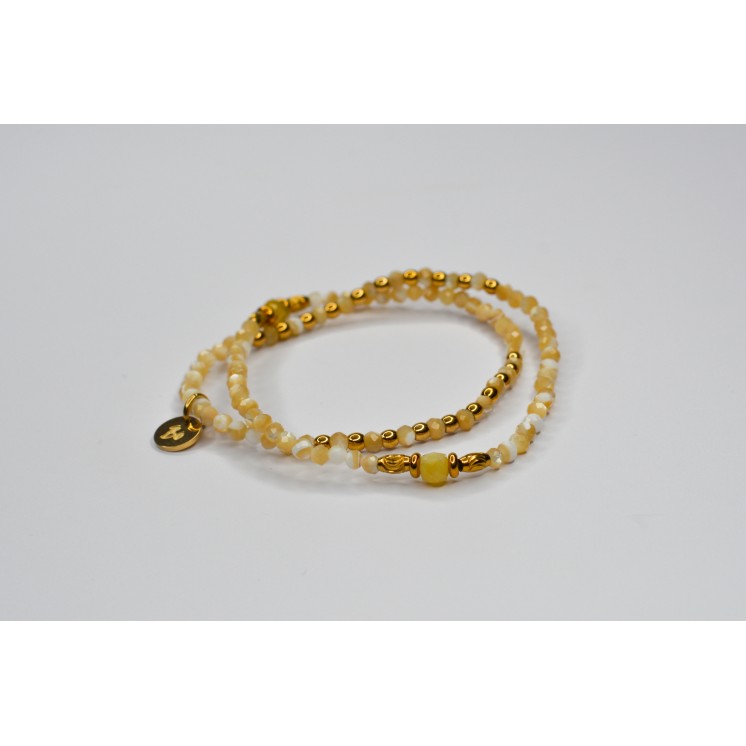 Bracelet ROSE Double Perles de Coquillage