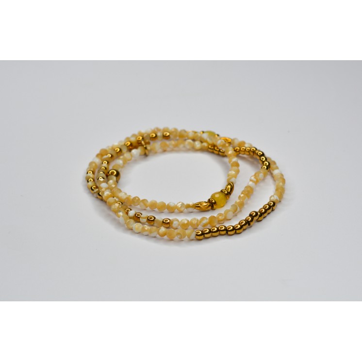 Bracelet ROSE Triple Perles de Coquillage