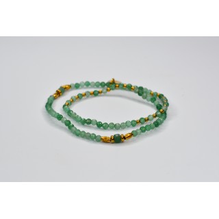 Bracelet ROSE Double Aventurine verte