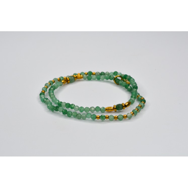 Bracelet ROSE Double Aventurine verte