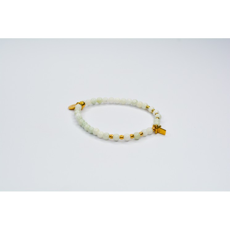 Bracelet LINA Simple Jade de Birmanie - Croix