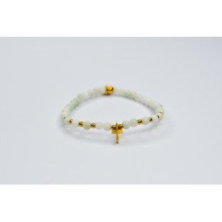 Bracelet LINA Simple Jade de Birmanie - Croix