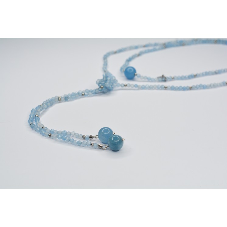 Collier LOLA Aigue-Marine à facettes