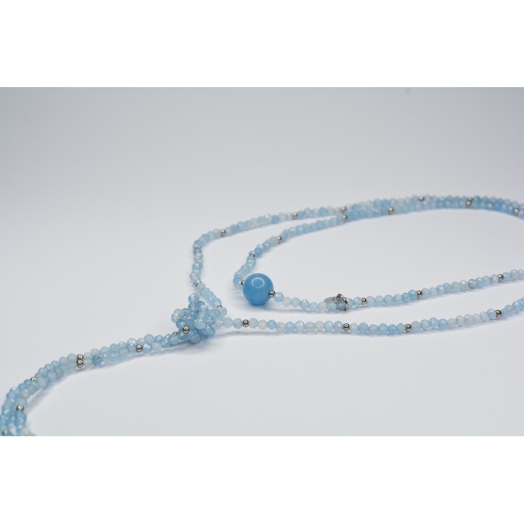 Collier LOLA Aigue-Marine à facettes