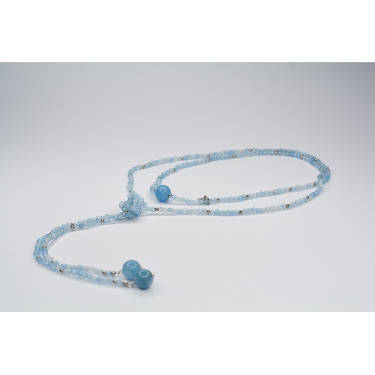 Collier LOLA Aigue-Marine à facettes