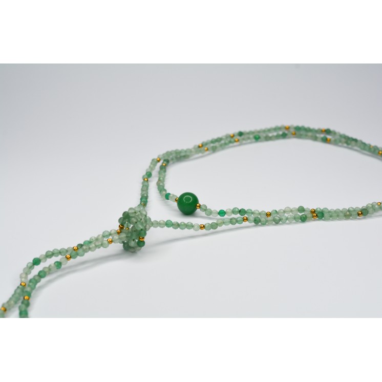 Collier LOLA Aventurine verte à facettes