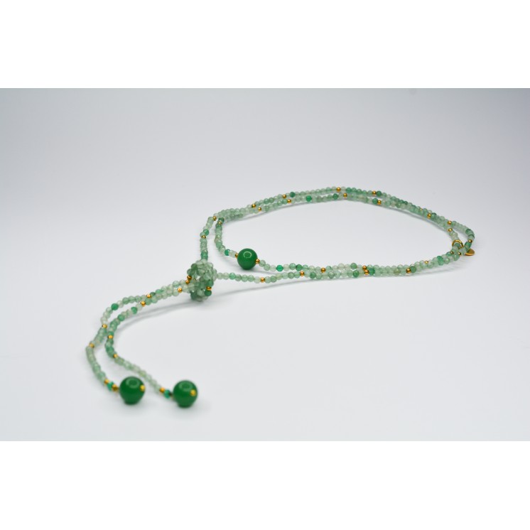Collier LOLA Aventurine verte à facettes