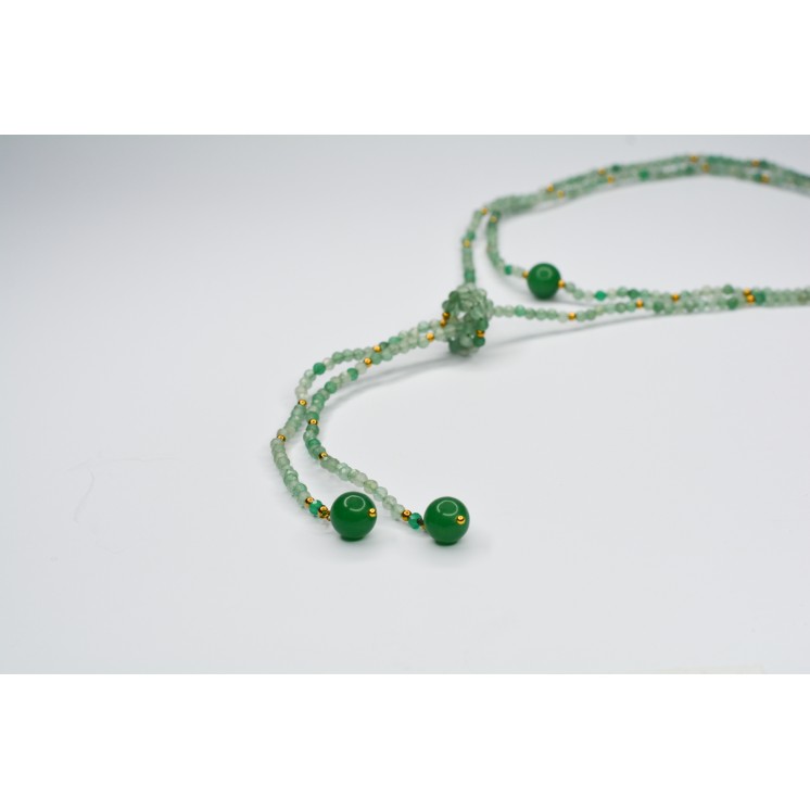 Collier LOLA Aventurine verte à facettes