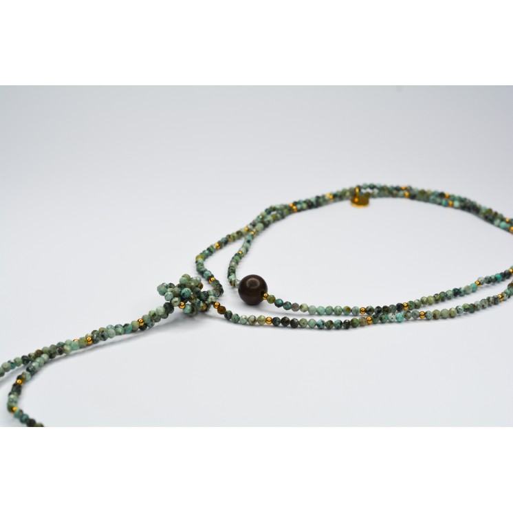 Collier LOLA Turquoise Africaine à facettes