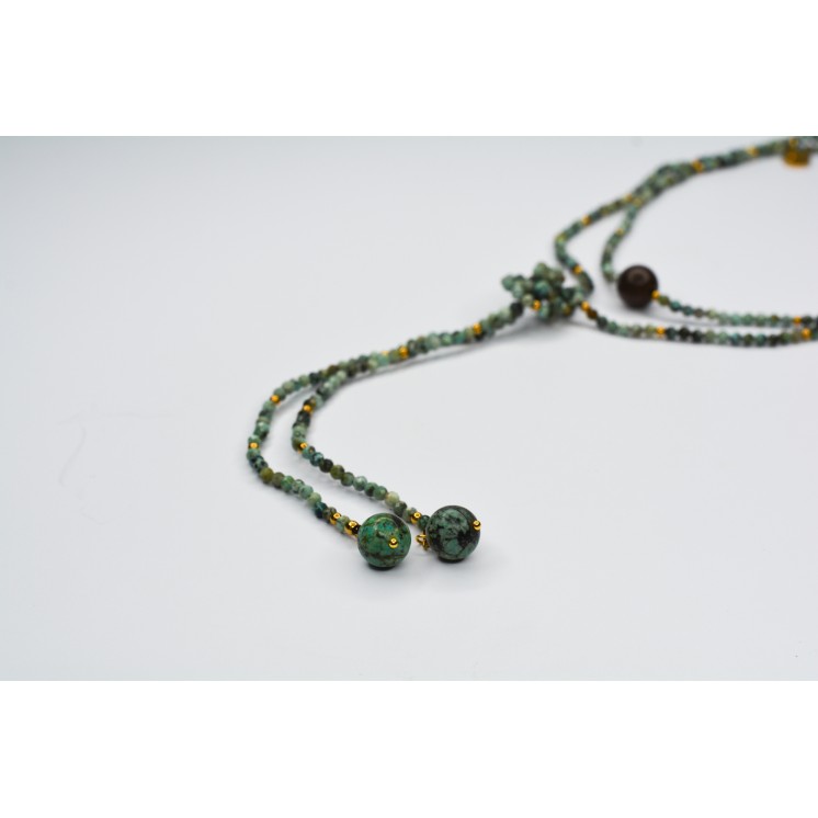 Collier LOLA Turquoise Africaine à facettes