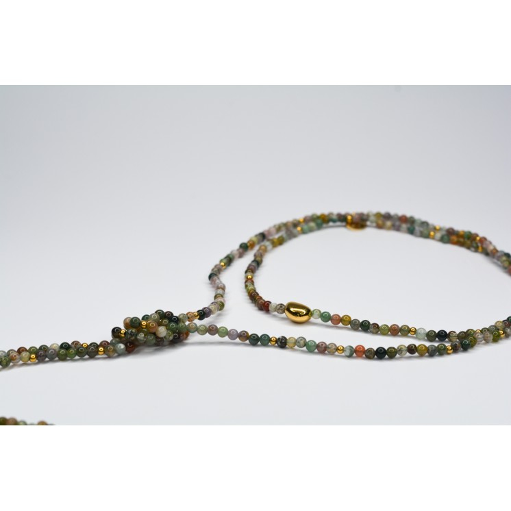 Collier LOLA - Style cravate en Agate Indienne