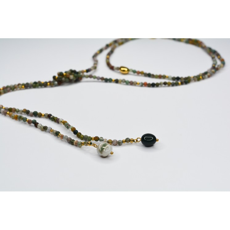 Collier LOLA - Style cravate en Agate Indienne