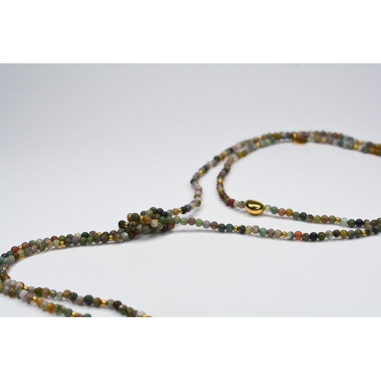 Collier LOLA - Style cravate en Agate Indienne