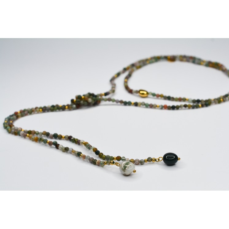 Collier LOLA - Style cravate en Agate Indienne