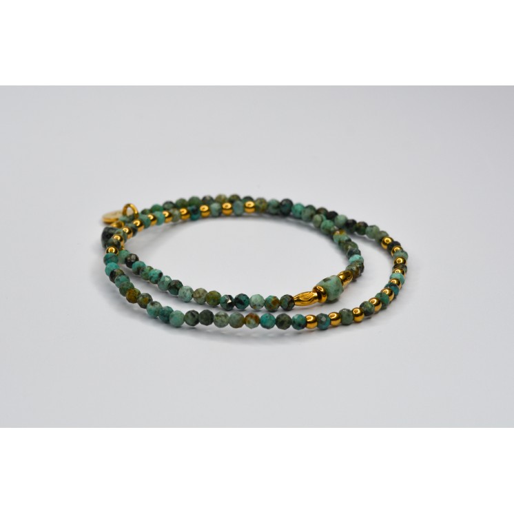 Bracelet ROSE Double Turquoise Africaine